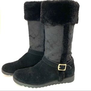 Coach shearling and suede boots